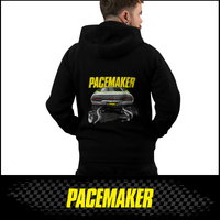BLACK PACEMAKER HOODIE FEATURING 1972 FORD FALCON XA GT 2 DOOR HARD TOP IN LIME GREEN