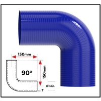1" (25MM) BLUE 90° SILICONE BEND (4 PLY REINFORCED 4MM THICK)