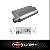8" X 4" OVAL 14" LONG 2" O/C MEGA FLOW REDBACK UNIVERSAL MUFFLER (J527M)