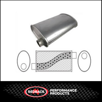 8" X 4" OVAL 14" LONG 2" O/O MEGA FLOW REDBACK UNIVERSAL MUFFLER