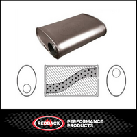 8" X 4" OVAL 14" LONG 2" O/O MEGA FLOW REDBACK UNIVERSAL MUFFLER NO SPIGOTS
