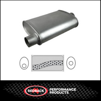 8" X 4" OVAL 16" LONG 2" O/C MEGA FLOW REDBACK UNIVERSAL MUFFLER