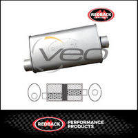 8" X 4" OVAL 18" LONG 2" O/C GLASS PACKED REDBACK UNIVERSAL MUFFLER