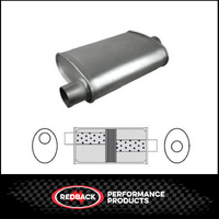 8" X 4" OVAL 14" LONG 2.25" O/C GLASS PACKED REDBACK UNIVERSAL MUFFLER (J627GPC)
