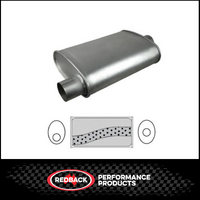 8" x 4" OVAL 14" LONG 2.25" O/C MEGA FLOW REDBACK UNIVERSAL MUFFLER NO SPIGOTS (J627MN)
