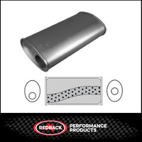 8" X 4" OVAL 16" LONG 2.25" O/C MEGA FLOW REDBACK UNIVERSAL MUFFLER (J635MN)