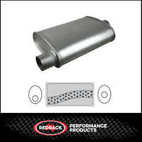 8" x 4" OVAL 14" LONG 2.5" O/C MEGA FLOW REDBACK UNIVERSAL MUFFLER (J727M)
