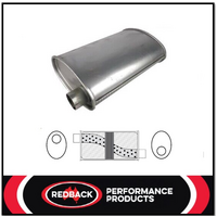 8" X 4" OVAL 14" LONG 2.5" O/O GLASS PACKED REDBACK UNIVERSAL MUFFLER (J728GPC)