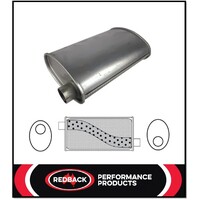 8" X 4" OVAL 14" LONG 2 1/2" O/O MEGA FLOW REDBACK UNIVERSAL MUFFLER