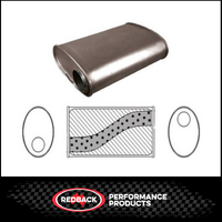 8" X 4" OVAL 14" LONG 2.5" O/O MEGA FLOW REDBACK UNIVERSAL MUFFLER NO SPIGOTS (J728MN)