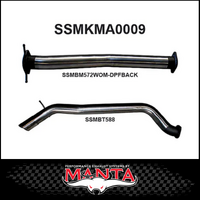 MANTA 3" DPF BACK EXHAUST SYSTEM FITS MAZDA BT-50 UR 3.2L TD 5CYL 2016-2020