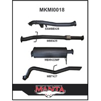 MANTA 3" TURBO BACK EXHAUST SYSTEM NO CAT WITH MUFFLER FITS MITSUBISHI TRITON MQ MR 2.4L 4N15 4CYL 3/2015-ON (MKMI0018)