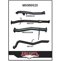 MANTA 3" TURBO BACK EXHAUST SYSTEM NO CAT PIPE ONLY FITS MITSUBISHI TRITON MQ MR 2.4L 4N15 4CYL 3/2015-ON (MKMI0020)