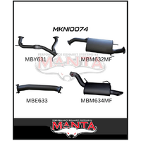 MANTA 3" CAT BACK EXHAUST WITH 2 MUFFLERS FITS NISSAN PATROL Y62 5.6L V8 2012-ON