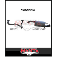 MANTA 3" MID SECTION WITH CENTRE MUFFLER FITS NISSAN PATROL Y62 5.6L V8 2012-ON