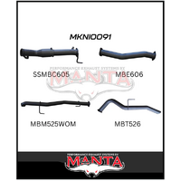 MANTA 3" TURBO BACK EXHAUST WITH CAT/NO MUFFLER FITS NISSAN NAVARA D23 NP300 2.3L TD 4CYL 2015-ON (MKNI0091)