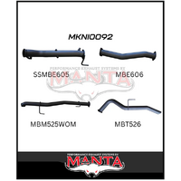 MANTA 3" TURBO BACK EXHAUST WITH NO CAT/NO MUFFLER FITS NISSAN NAVARA D23 NP300 2.3L TD 4CYL 2015-ON (MKNI0092)