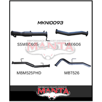 MANTA 3" TURBO BACK EXHAUST WITH CAT/HOTDOG FITS NISSAN NAVARA D23 NP300 2.3L TD 4CYL 2015-ON (MKNI0093)