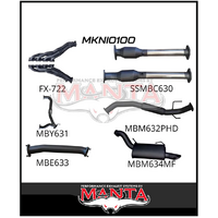 MANTA 3" COMPLETE EXHAUST SYSTEM WITH HOTDOG CENTRE FITS NISSAN PATROL Y62 5.6L V8 2012-ON (MKNI0100)
