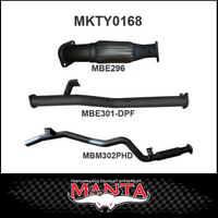 MANTA 3" TURBO BACK EXHAUST SYSTEM (DPF DELETE) FITS TOYOTA LANDCRUISER VDJ76R 4.5L V8 WAGON 2016-2025