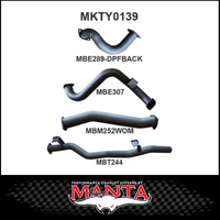 MANTA 3" DPF BACK EXHAUST SYSTEM FITS TOYOTA LANDCRUISER VDJ78R 4.5L V8 TROOP CARRIER 2016-2025