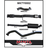 MANTA 3" TURBO BACK CAT/MUFFLER EXHAUST SYSTEM FITS TOYOTA HILUX KUN26R 3.0L 4CYL 2005-2015 (MKTY0002)
