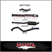 MANTA 3" TURBO BACK NO CAT/MUFFLER EXHAUST SYSTEM FITS TOYOTA HILUX KUN26R 3.0L 4CYL 2005-2015 (MKTY0003)