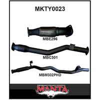 MANTA 3" TURBO BACK EXHAUST SYSTEM WITH CAT/HOTDOG FITS TOYOTA LANDCRUISER VDJ76R 4.5L V8 WAGON 2007-2016 (MKTY0023)