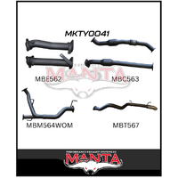 MANTA 2.5" TWIN INTO 3" TURBO BACK EXHAUST SYSTEM WITH CATS NO MUFFLERS FITS TOYOTA LANDCRUISER VDJ200R 2007-2015 (MKTY0041)