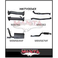 MANTA 2.5" TWIN INTO 3" TURBO BACK EXHAUST SYSTEM WITH NO CATS/2 MUFFLERS FITS TOYOTA LANDCRUISER VDJ200R 2007-2015 (MKTY0043)
