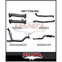 MANTA 2.5" TWIN INTO 3" TURBO BACK EXHAUST SYSTEM WITH NO CATS/1 MUFFLER FITS TOYOTA LANDCRUISER VDJ200R 2007-2015 (MKTY0045)
