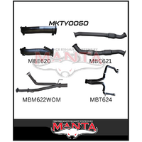 MANTA 3" TWIN TURBO BACK EXHAUST SYSTEM (L & R EXIT) WITH CATS/NO MUFFLERS FITS TOYOTA LANDCRUISER VDJ200R 2007-2015 (MKTY0050)