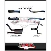 MANTA 3" TWIN TURBO BACK EXHAUST SYSTEM (L & R EXIT) NO CATS/1 MUFFLER FITS TOYOTA LANDCRUISER VDJ200R 2007-2015 (MKTY0051)