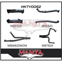 MANTA 3" TWIN TURBO BACK EXHAUST SYSTEM (L & R EXIT) NO CATS/NO MUFFLERS FITS TOYOTA LANDCRUISER VDJ200R 2007-2015 (MKTY0052 )