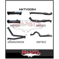 MANTA 3" TWIN INTO SINGLE 4" TURBO BACK EXHAUST SYSTEM WITH CATS/NO MUFFLER FITS TOYOTA LANDCRUISER VDJ200R 2007-2015 (MKTY0054)