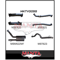 MANTA 3" TWIN INTO SINGLE 4" TURBO BACK EXHAUST SYSTEM NO CATS/1 MUFFLER FITS TOYOTA LANDCRUISER VDJ200R 2007-2015 (MKTY0055)