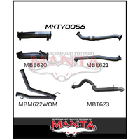 MANTA 3" TWIN INTO SINGLE 4" TURBO BACK EXHAUST SYSTEM NO CATS/NO MUFFLER FITS TOYOTA LANDCRUISER VDJ200R 2007-2015 (MKTY0056)