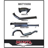 MANTA 3" TURBO BACK EXHAUST SYSTEM NO CAT WITH MUFFLER FITS TOYOTA PRADO KZJ120R 3.0L TD 2003-2006 (MKTY0058)