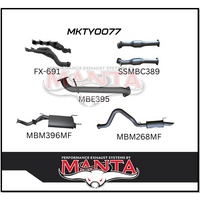 MANTA EXTRACTORS, CATS & 3" CAT BACK EXHAUST SYSTEM WITH CENTRE & REAR MUFFLER FITS TOYOTA LANDCRUISER UZJ100R 1998-2007 (MKTY0077)