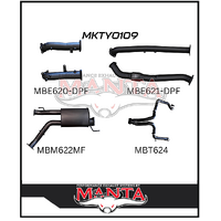MANTA 3" TURBO BACK EXHAUST SYSTEM WITH LEFT & RIGHT EXIT NO CATS/1 MUFFLER FITS TOYOTA LANDCRUISER VDJ200R 2015-2021 (MKTY0109)