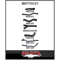 MANTA 3" TWIN TURBO BACK EXHAUST SYSTEM NO CAT/NO MUFFLER FITS TOYOTA LANDCRUISER VDJ79R 4.5L V8 DUAL CAB 2012-2016 (MKTY0121)