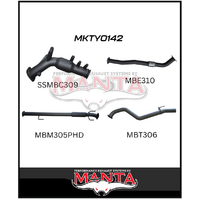 MANTA 3" TURBO BACK EXHAUST SYSTEM WITH CAT/HOTDOG FITS TOYOTA HILUX GUN126R 2.8L N80 2015-ON (MKTY0142)