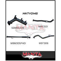 MANTA 3" TURBO BACK EXHAUST SYSTEM WITH NO CAT/HOTDOG FITS TOYOTA HILUX GUN126R 2.8L N80 2015-ON (MKTY0145)
