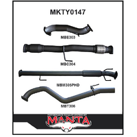 MANTA 3" TURBO BACK CAT/HOTDOG EXHAUST SYSTEM FITS TOYOTA HILUX KUN26R 3.0L 4CYL 2005-2015 (MKTY0147)