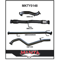 MANTA 3" TURBO BACK CAT/PIPE ONLY EXHAUST SYSTEM FITS TOYOTA HILUX KUN26R 3.0L 4CYL 2005-2015 (MKTY0148)