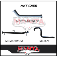 MANTA 3" DPF BACK EXHAUST SYSTEM FITS TOYOTA PRADO GDJ150R 2.8L 4CYL 6/2015-ON (MKTY0155)