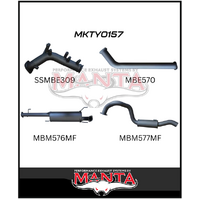 MANTA 3" TURBO BACK EXHAUST (NO CAT/MUFFLER) FITS TOYOTA PRADO GDJ150R 2.8L 6/2015-ON (MKTY0157)