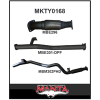MANTA 3" TURBO BACK EXHAUST SYSTEM WITH NO CAT/HOTDOG FITS TOYOTA LANDCRUISER VDJ76R 4.5L V8 WAGON 2016-ON