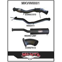 MANTA 3" TURBO BACK EXHAUST SYSTEM WITH CAT/MUFFLER FITS VOLKSWAGEN AMAROK TDI400 TDI420 2H 2.0L BI-TURBO 4CYL 6/2011-6/2012 (MKVW0001)