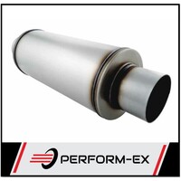 PERFORM-EX 6" ROUND X 14" LONG 4" 409 STAINLESS MEGA FLOW UNIVERSAL MUFFLER